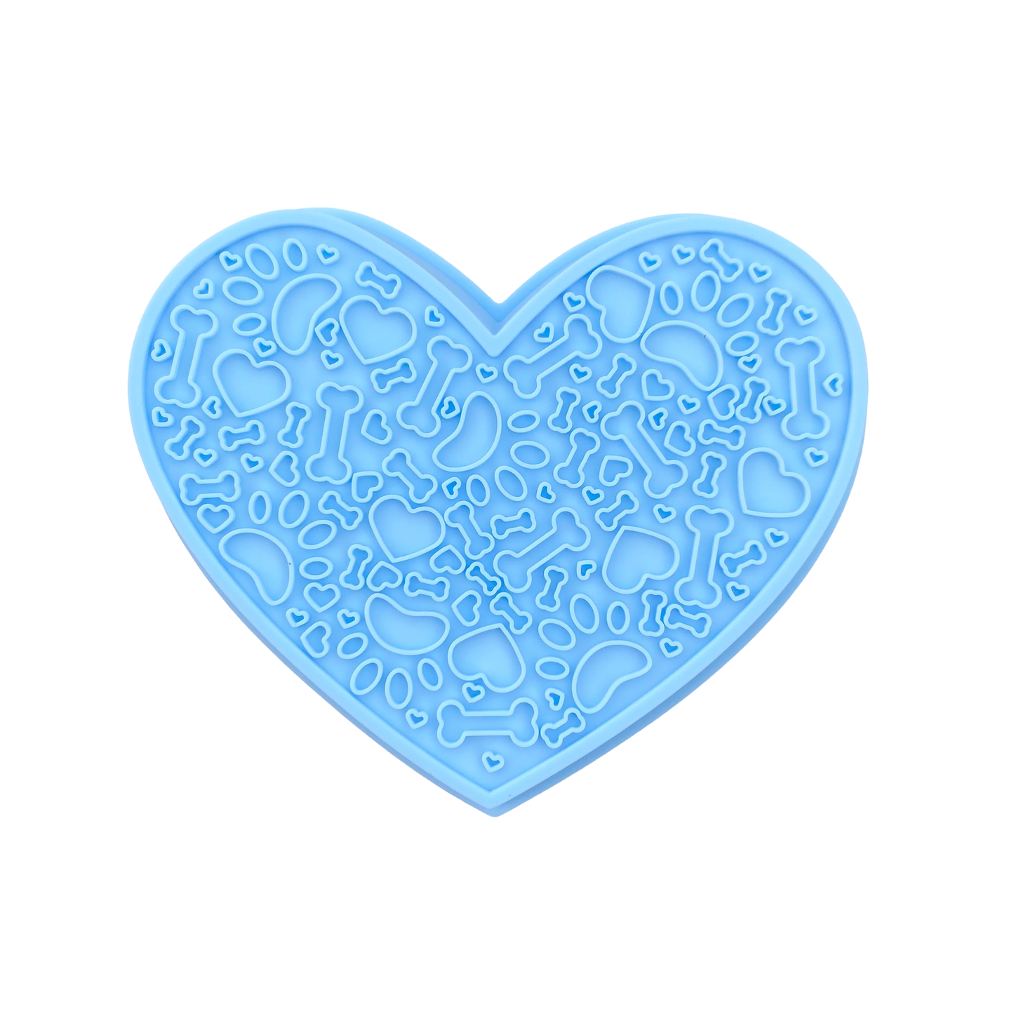 Heart Slow Feeder & Lick Mat - Blue