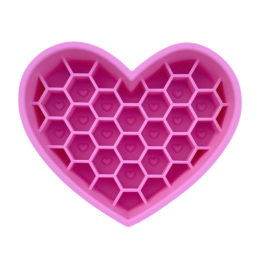 Heart Slow Feeder & Lick Mat - Pink