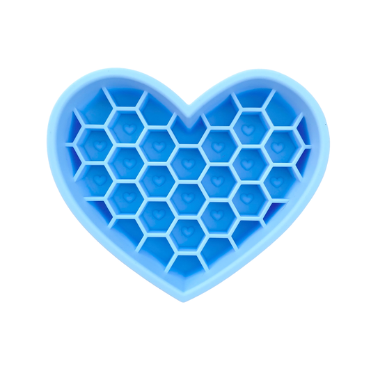 Heart Slow Feeder & Lick Mat - Blue