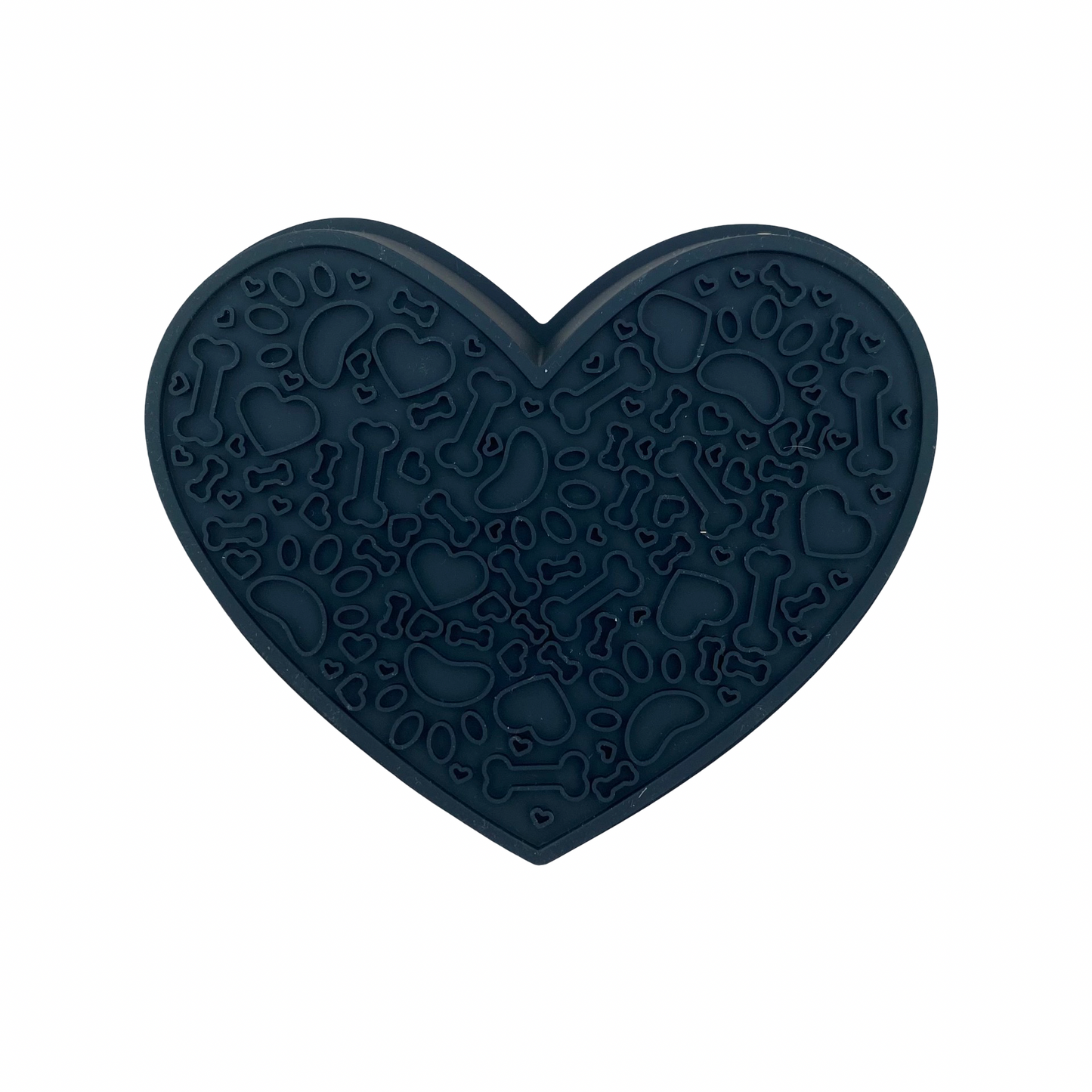 Heart Slow Feeder & Lick Mat - Black