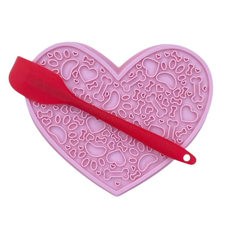 Heart Slow Feeder & Lick Mat - Light Pink