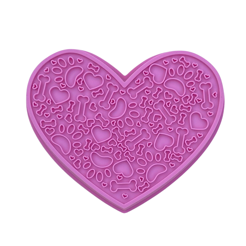 Heart Slow Feeder & Lick Mat - Pink