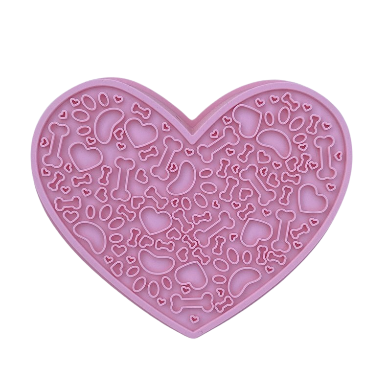 Heart Slow Feeder & Lick Mat - Light Pink