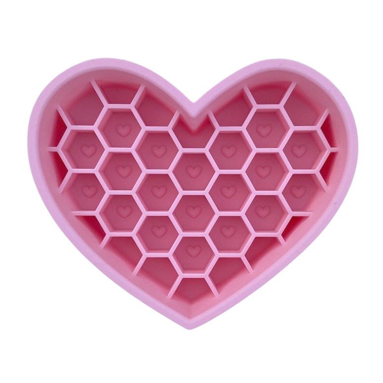 Heart Slow Feeder & Lick Mat - Light Pink