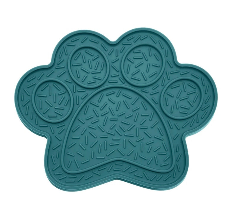 Paw Print Lick Mat - Teal