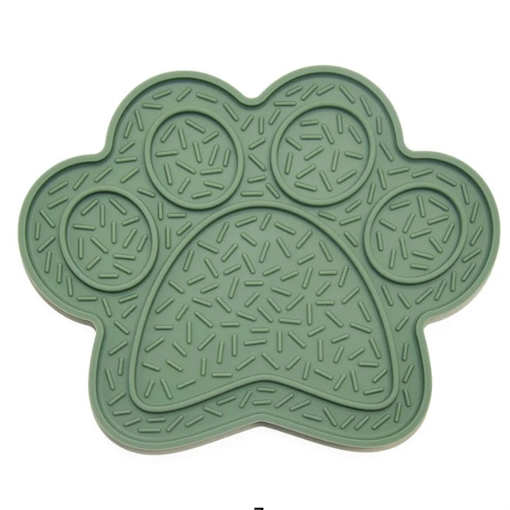 Paw Print Lick Mat - Green